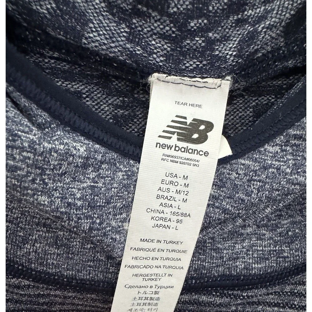 New Balance x J Crew Seamless Thumbhole Hoodie Navy - Size Medium